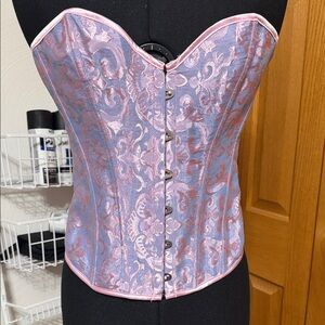 Pink Lilac Brocade Corset Top